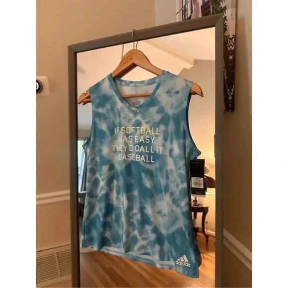 Adidas Softball Seabreeze Graphic Tank  NwT‎ Size Medium  tie die - Picture 1 of 5